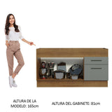 Bajo Mesada 150 cm 2 Cajones 2 Puertas Agata Marrón/Gris