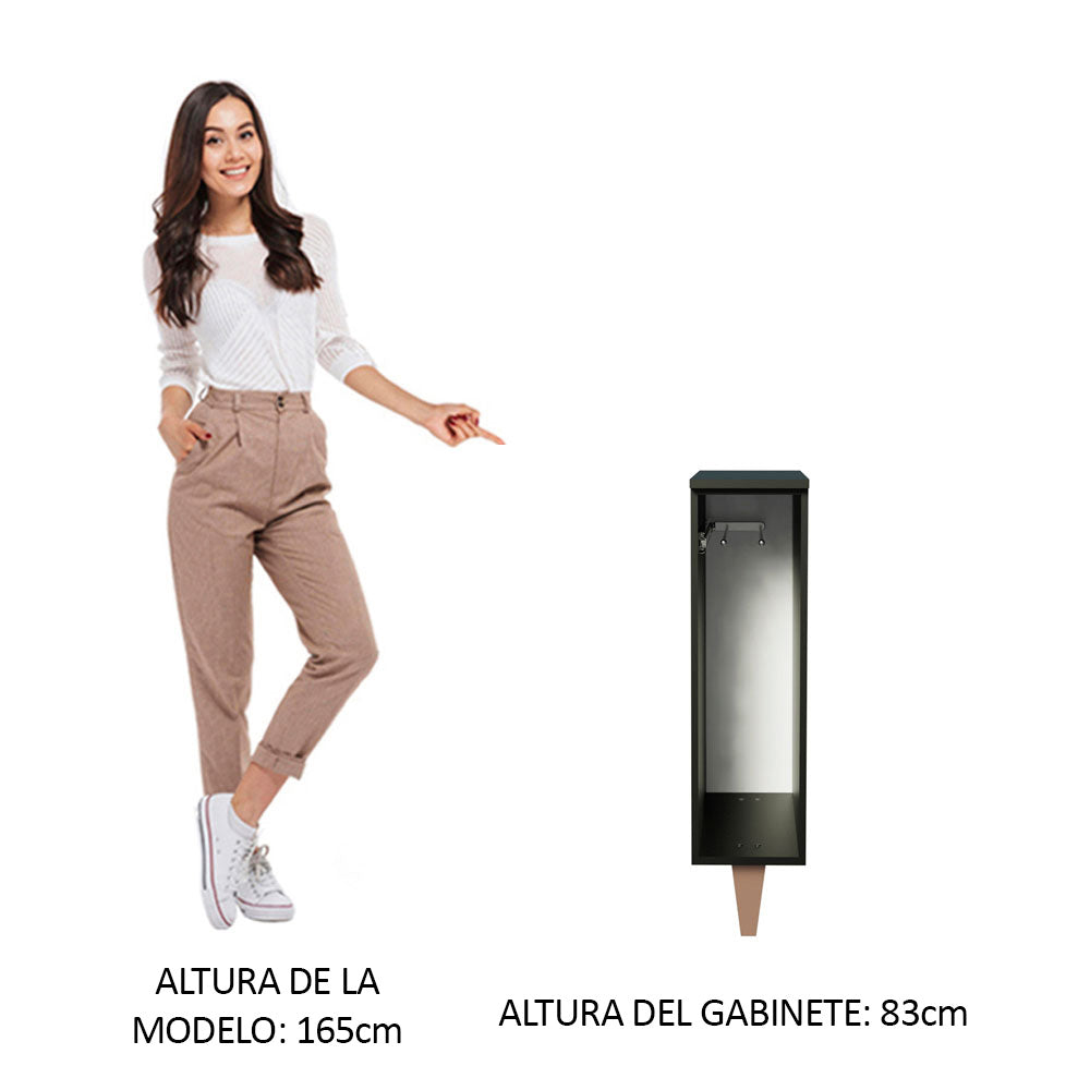 Bajo Mesada Porta Repasador 20 cm con Patas Negro Reims Madesa