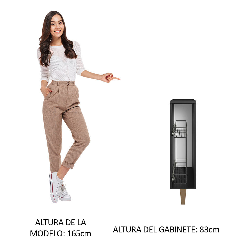 Bajo Mesada Especiero 20 cm Negro Reims Madesa