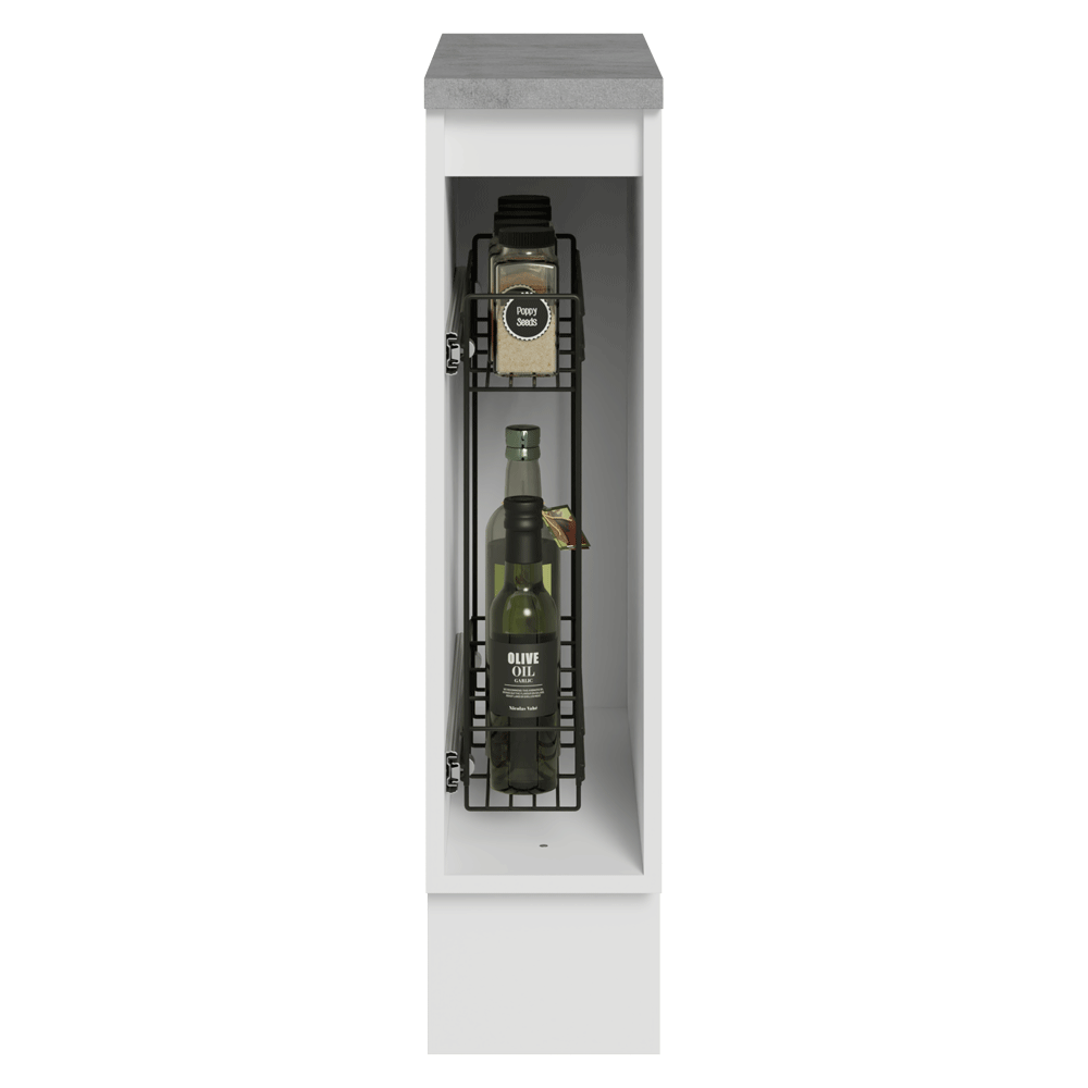 Bajo Mesada Especiero 20 cm 1 Puerta Blanco/Negro Lux Madesa