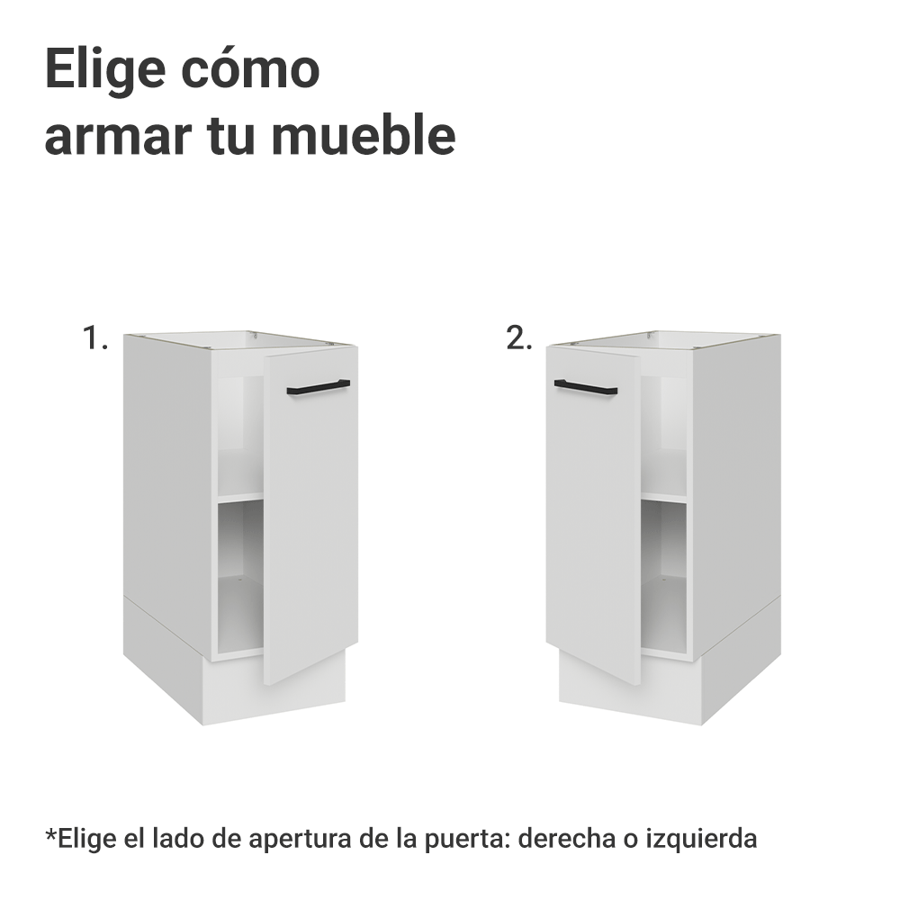 Bajo Mesada 35 cm 1 Puerta Sin Mesada Blanco Agata Madesa
