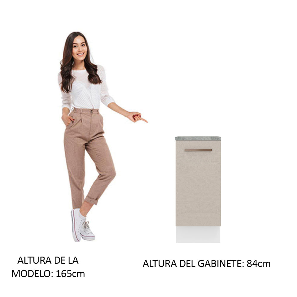 Bajo Mesada 35 cm 1 Puerta Blanco/Crema Agata