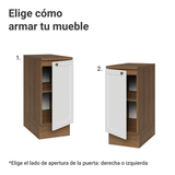 Bajo Mesada de Cocina 35 cm 1 Puerta Marrón/Blanco Vik Madesa
