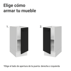 Bajo Mesada 35 cm 1 Puerta Sin Mesada Blanco/Negro Agata Madesa