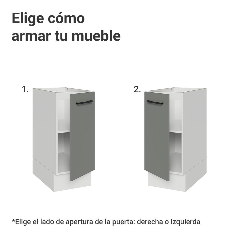 Bajo Mesada 35 cm 1 Puerta Sin Mesada Blanco/Gris Agata Madesa