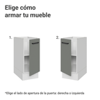 Bajo Mesada 35 cm 1 Puerta Sin Mesada Blanco/Gris Agata Madesa