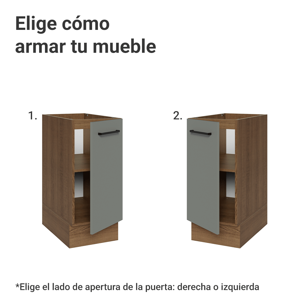 Bajo Mesada 35 cm 1 Puerta Sin Mesada Marrón/Gris Agata Madesa