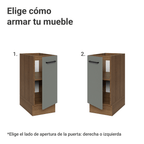 Bajo Mesada 35 cm 1 Puerta Sin Mesada Marrón/Gris Agata Madesa