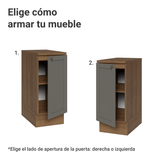 Bajo Mesada de Cocina 35 cm 1 Puerta Marrón/Gris Vik Madesa