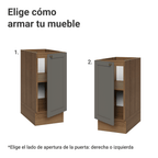 Bajo Mesada 35 cm 1 Puerta Sin Mesada Marrón/Gris Vik Madesa