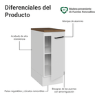 Bajo Mesada 35 cm 1 Puerta Blanco/Marrón Agata Madesa