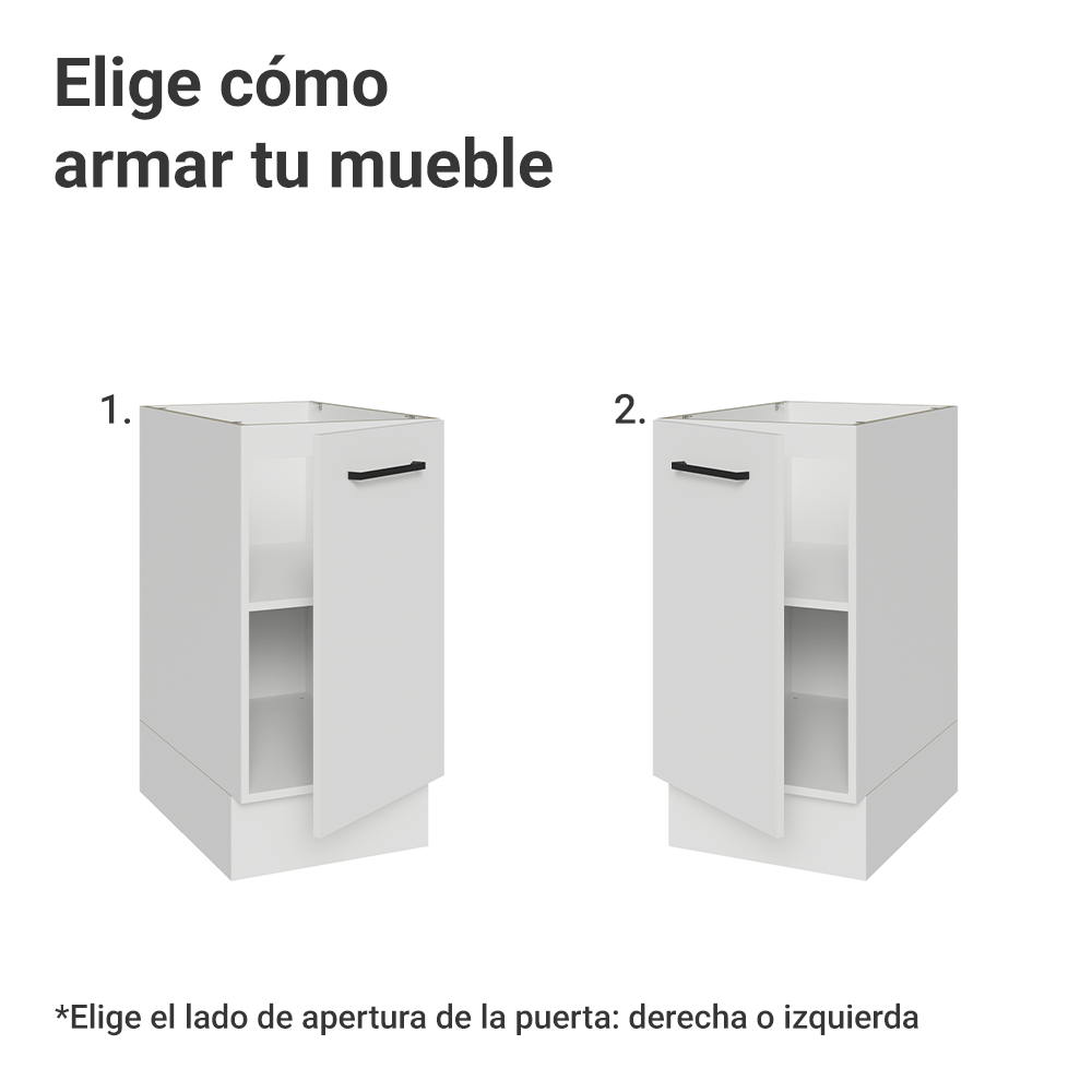 Bajo Mesada 40 cm 1 Puerta Sin Mesada Blanco Agata Madesa