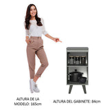 Bajo Mesada Cocina 40 cm 1 Puerta con Patas Gris Nice Madesa