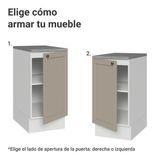 Bajo Mesada 40 cm 1 Puerta Blanco/Crema Vik Madesa