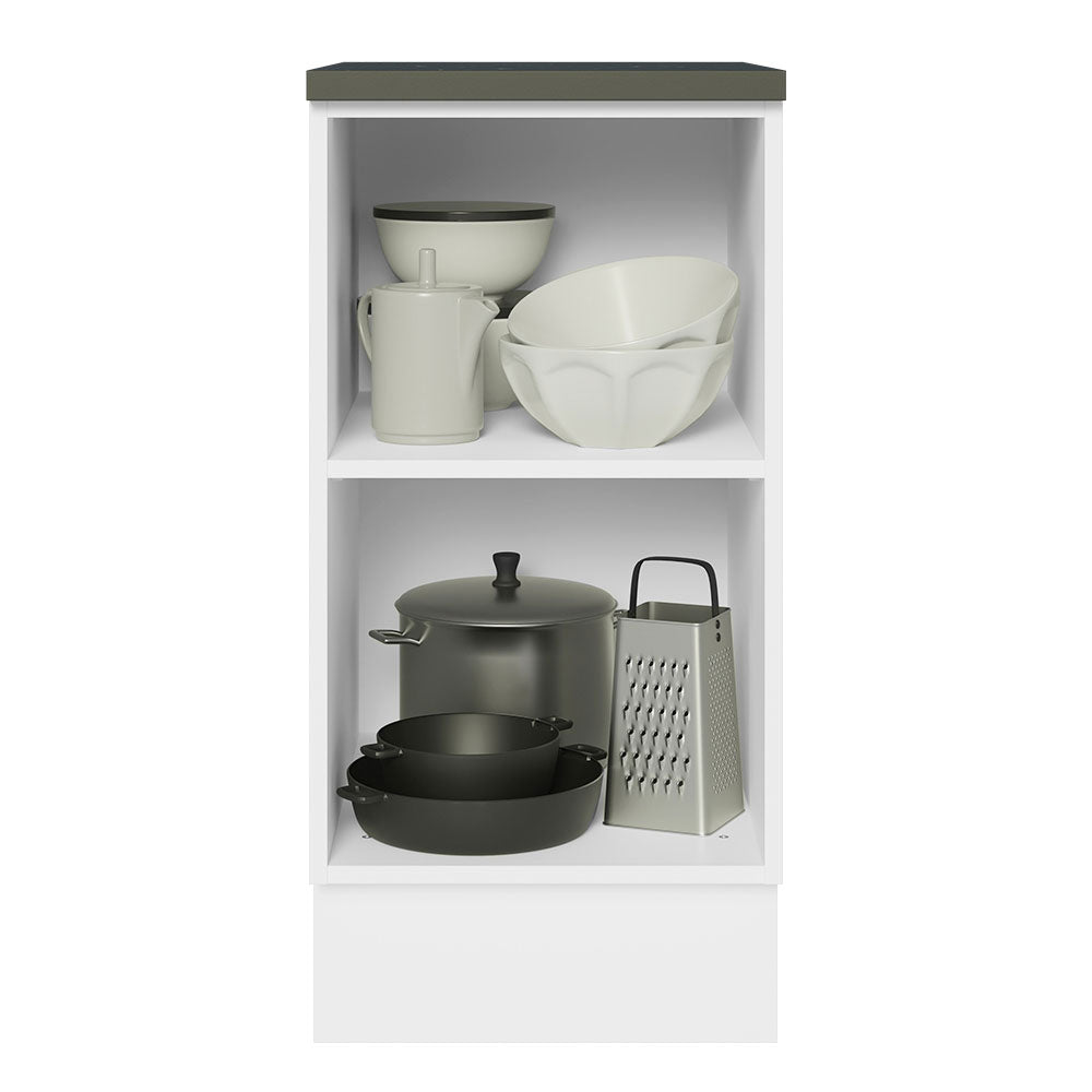 Bajo Mesada Cocina 100% MDF 40 cm 1 Puerta Blanco/Marrón Acordes Madesa