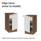 Bajo Mesada 40 cm 1 Puerta Sin Mesada Marrón/Blanco Vik Madesa