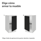Bajo Mesada 40 cm 1 Puerta Sin Mesada Blanco/Negro Agata Madesa