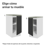 Bajo Mesada de Cocina 40 cm 1 Puerta Blanco/Negro Lux Madesa