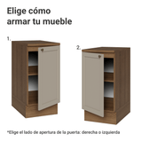 Bajo Mesada 40 cm 1 Pueta Marrón/Crema Vik Madesa