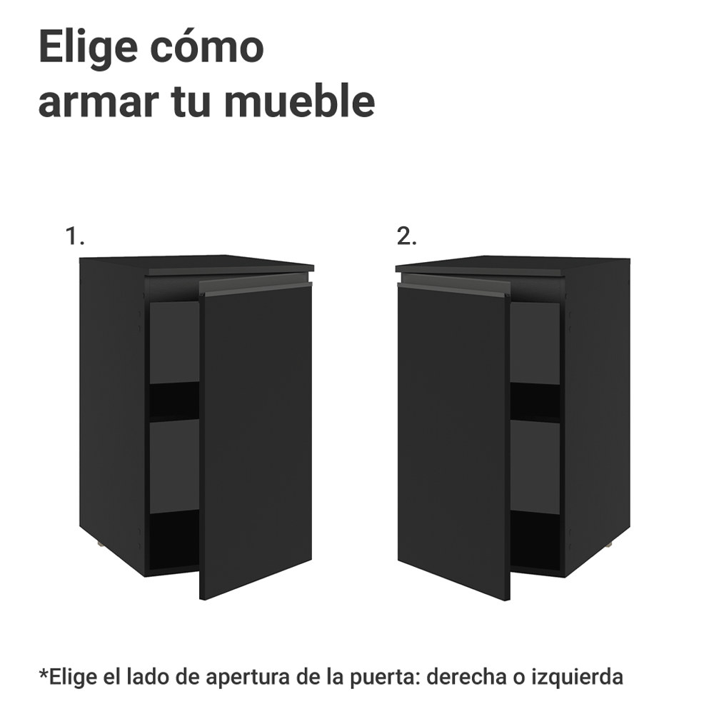 Bajo Mesada de Cocina 40 cm 1 Puerta Flotante Negro Nice Madesa