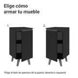 Bajo Mesada de Cocina 40 cm 1 Puerta con Patas Negro Nice Madesa