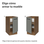 Bajo Mesada 40 cm 1 Puerta Sin Mesada Marrón/Gris Agata Madesa