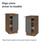 Bajo Mesada 40 cm 1 Puerta Marrón/Gris Vik Madesa