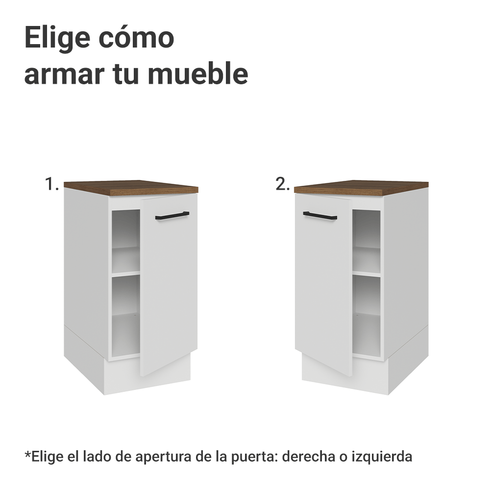 Bajo Mesada 40 cm 1 Puerta Blanco/Marrón Agata Madesa