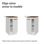 Bajo Mesada 40 cm 1 Puerta Blanco/Marrón Agata Madesa