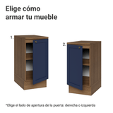Bajo Mesada de Cocina 40 cm 1 Puerta Marrón/Azul Vik Madesa