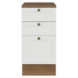 Bajo Mesada de Cocina 40 cm 3 Cajones Marrón/Blanco Vik Madesa