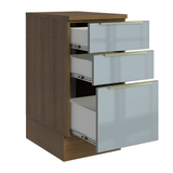 Bajo Mesada de Cocina 40 cm 3 Cajones Marrón/Gris Lux Madesa
