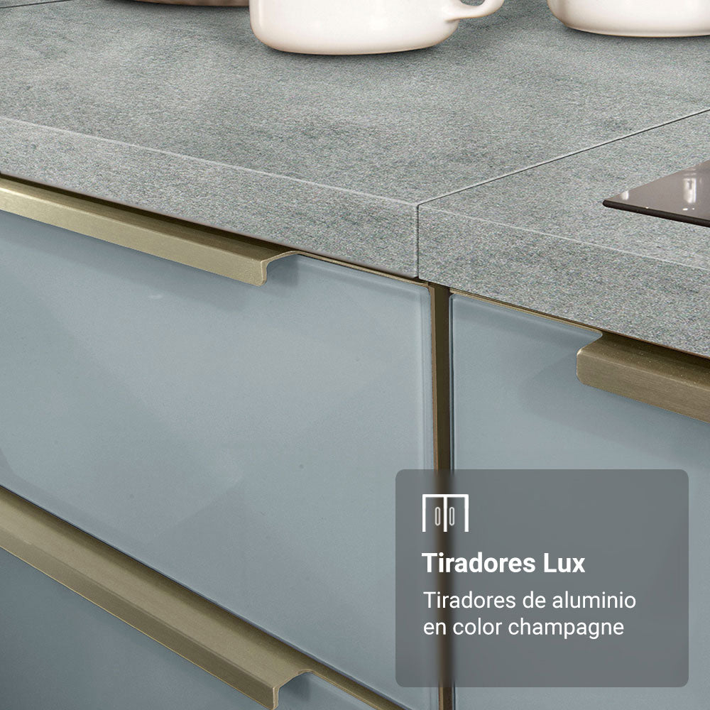 Bajo Mesada de Cocina 40 cm 3 Cajones Blanco/Gris Lux Madesa