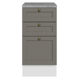 Bajo Mesada de Cocina 40 cm 3 Cajones Blanco/Gris Vik Madesa
