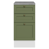 Bajo Mesada de Cocina 40 cm 3 Cajones Blanco/Verde Vik Madesa
