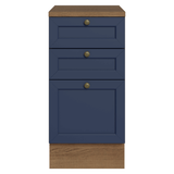 Bajo Mesada de Cocina 40 cm 3 Cajones Marrón/Azul Vik Madesa