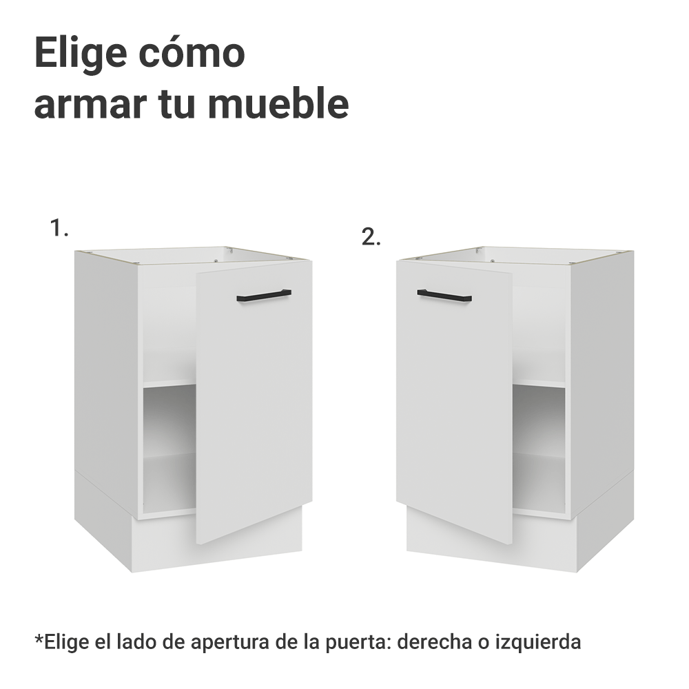 Bajo Mesada 50cm 1 Puerta (Sin Mesada) Blanco Agata Madesa