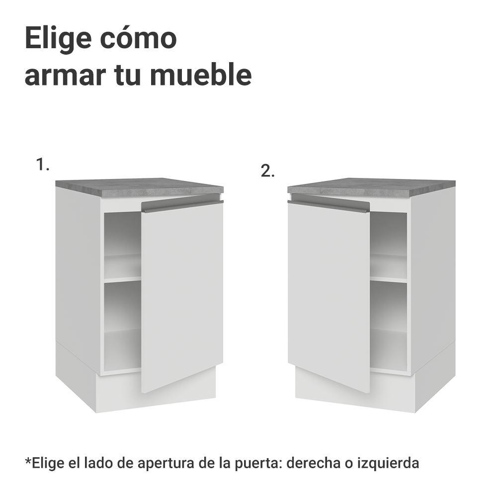 Bajo Mesada 50cm 1 puerta Blanco Glamy Madesa