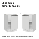 Bajo Mesada 50cm 1 Puerta (Sin Mesada) Blanco Glamy Madesa