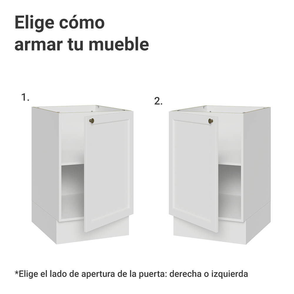 Bajo Mesada 50cm 1 Puerta (Sin Mesada) Blanco Vik Madesa