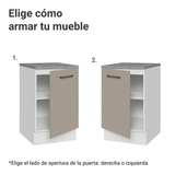 Bajo Mesada 50cm 1 puerta Blanco/Crema Agata Madesa