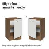 Bajo Mesada 50cm 1 Puerta (Sin Mesada) Marrón/Blanco Agata Madesa