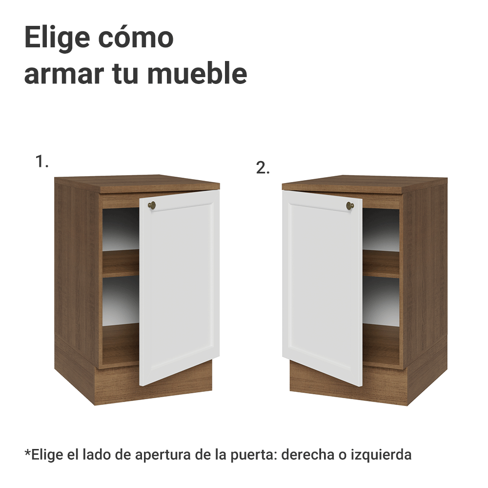 Bajo Mesada 50cm 1 puerta Marrón/Blanco Vik Madesa