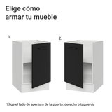 Bajo Mesada 50cm 1 Puerta (Sin Mesada) Blanco/Negro Agata Madesa