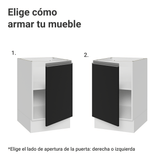 Bajo Mesada 50cm 1 Puerta (Sin Mesada) Blanco/Negro Glamy Madesa