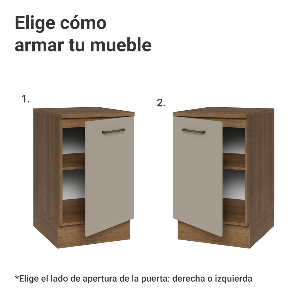 Bajo Mesada 50cm 1 Puerta Marrón/Crema Agata Madesa