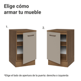 Bajo Mesada 50cm 1 Puerta Marrón/Crema Agata Madesa