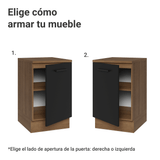 Bajo Mesada 50cm 1 puerta Marrón/Negro Agata Madesa