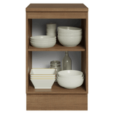 Bajo Mesada de Cocina 50 cm 1 Puerta (Con Mesada) Marrón/Negro Lux Madesa