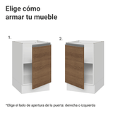 Bajo Mesada 50cm 1 Puerta (Sin Mesada) Blanco/Marrón Glamy Madesa